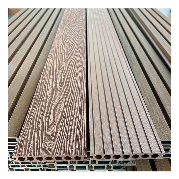 Hot Sales Wholesale Flooring Adjustable WPC Decking Wood Plastic Composite Brushed Wood Grain Outdoor Flooring