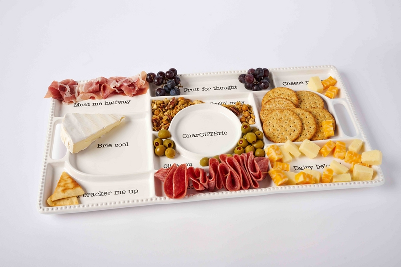 Versatile Unique Ceramic Food Tray with Letters for Serving and Displaying