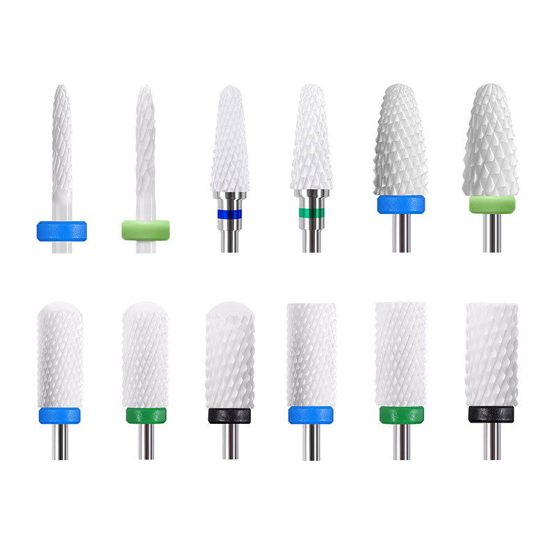 Wholesale Single Ceramic Cylindrical Round Head Electric Nail Drill Bits