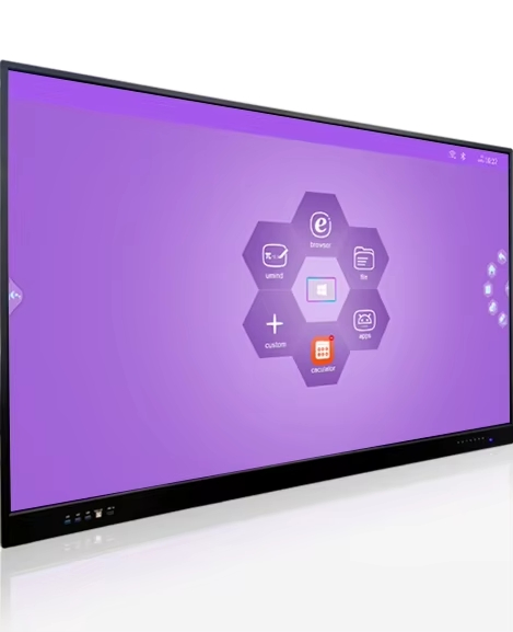 Silver Interactive Flat Panel 75 Inch Smart Board 20 Points Touch Screen Dual OS System Wall Mount OPS Available