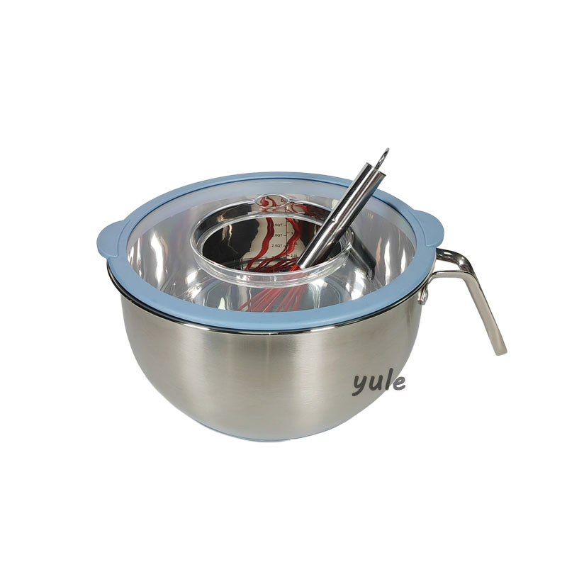 Popular 0.5mm Thickness Stainless Steel Salad Bowl with Grater Lid and Handle