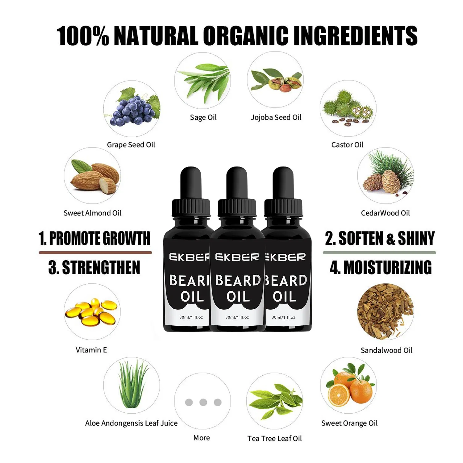 Men's Beard Grooming Kit - Free Design Hair Growth Oil