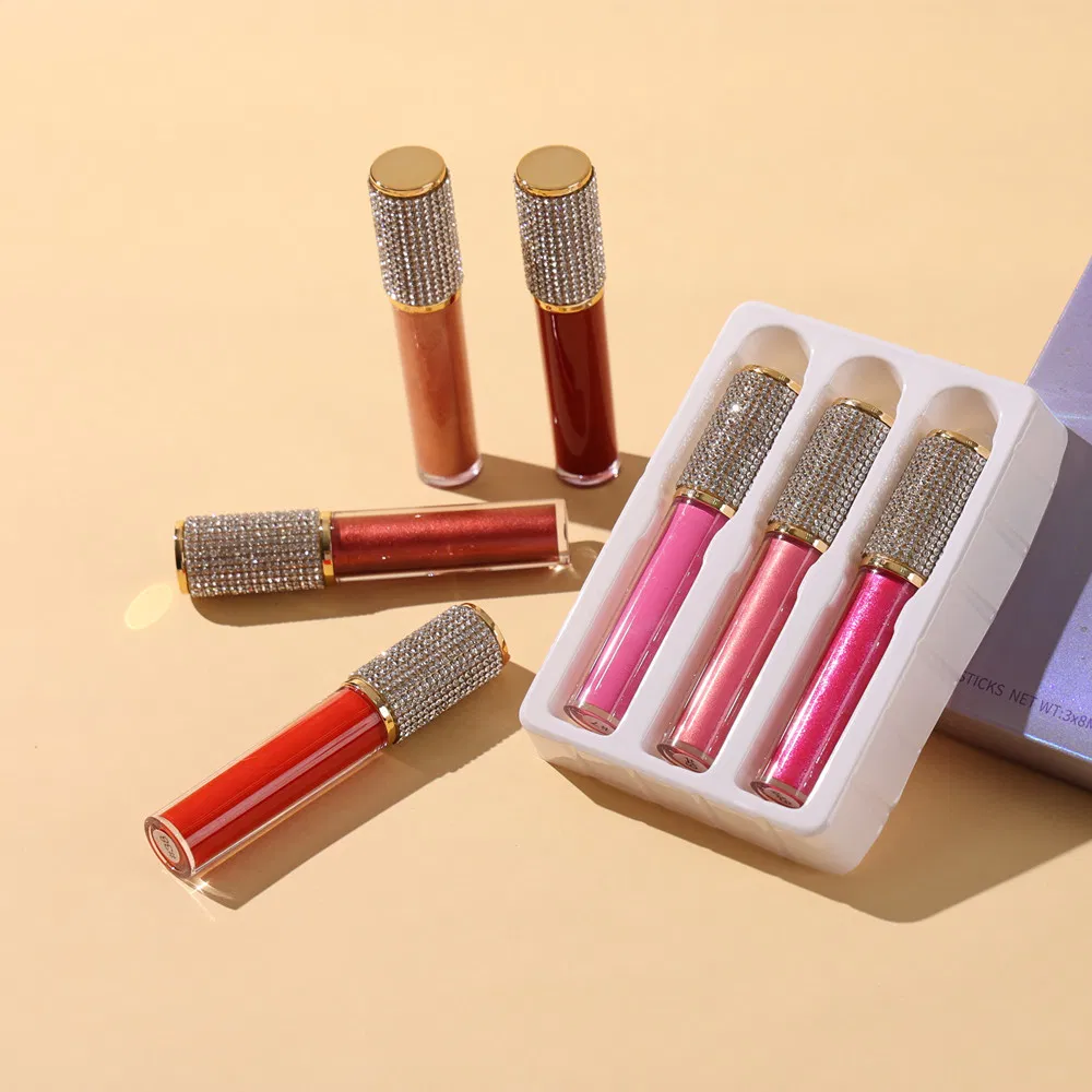 OEM Matte Non Stick Cup Lip Glaze Mist Face Lip Gloss 3PCS Sets of Gift Box Liquid Lipstick