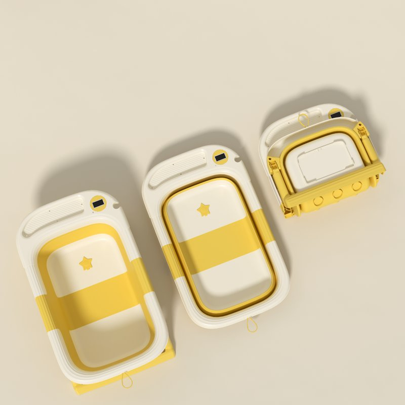 Складная детская ванночка для новорожденных с термометром