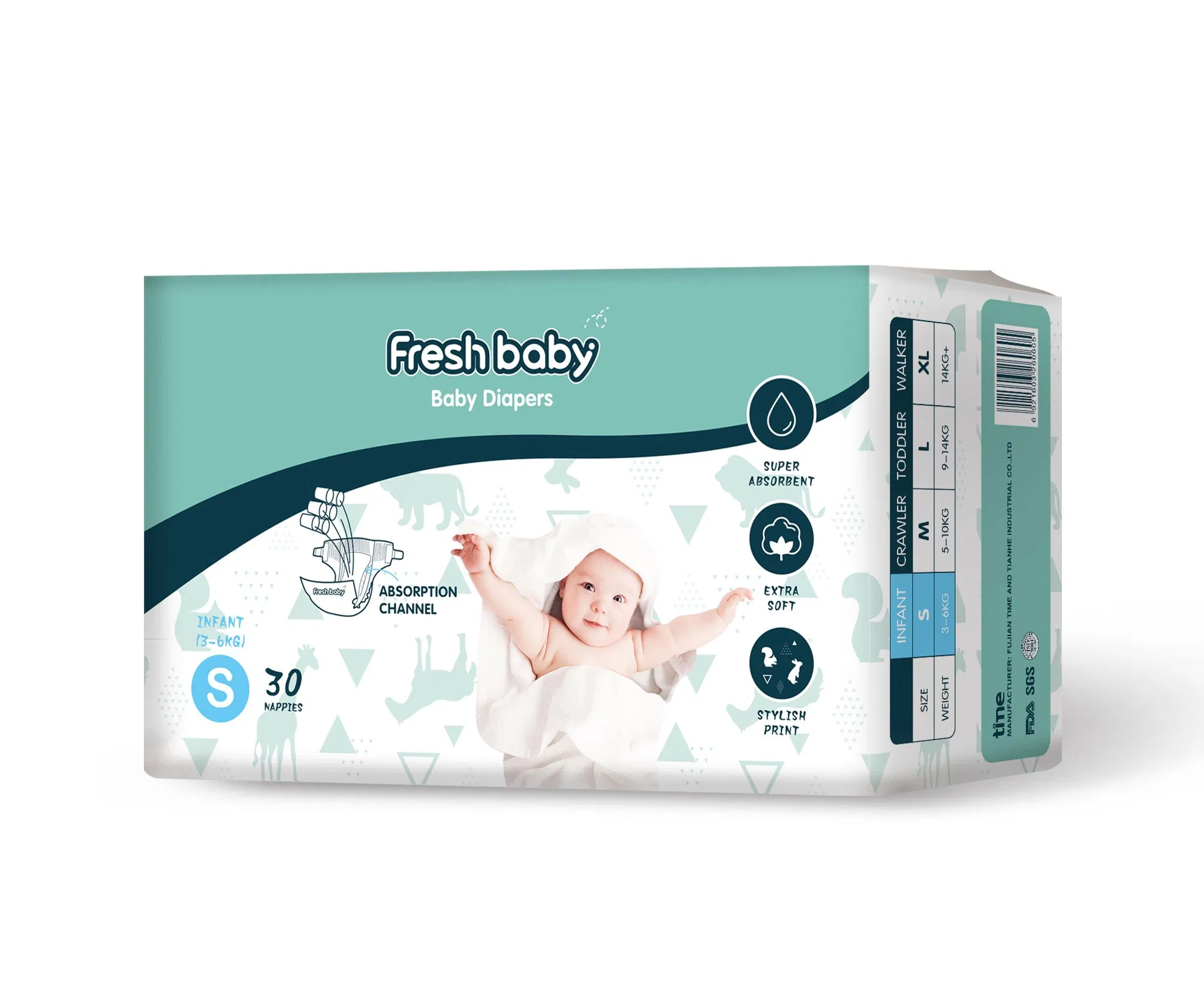 Подгузники Fresh Baby с высокой впитываемостью