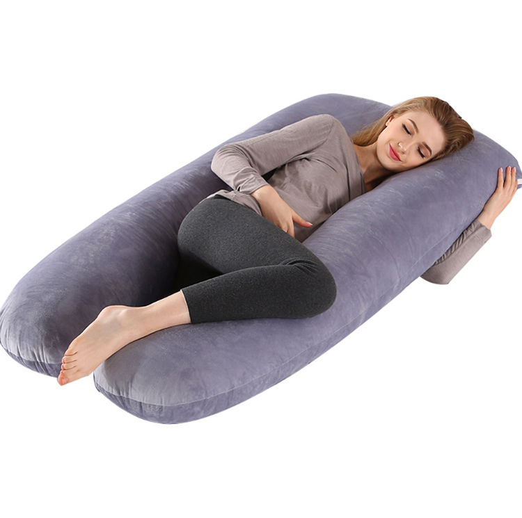 Velour Cover U-Shaped Full Body Pregnancy Pillow