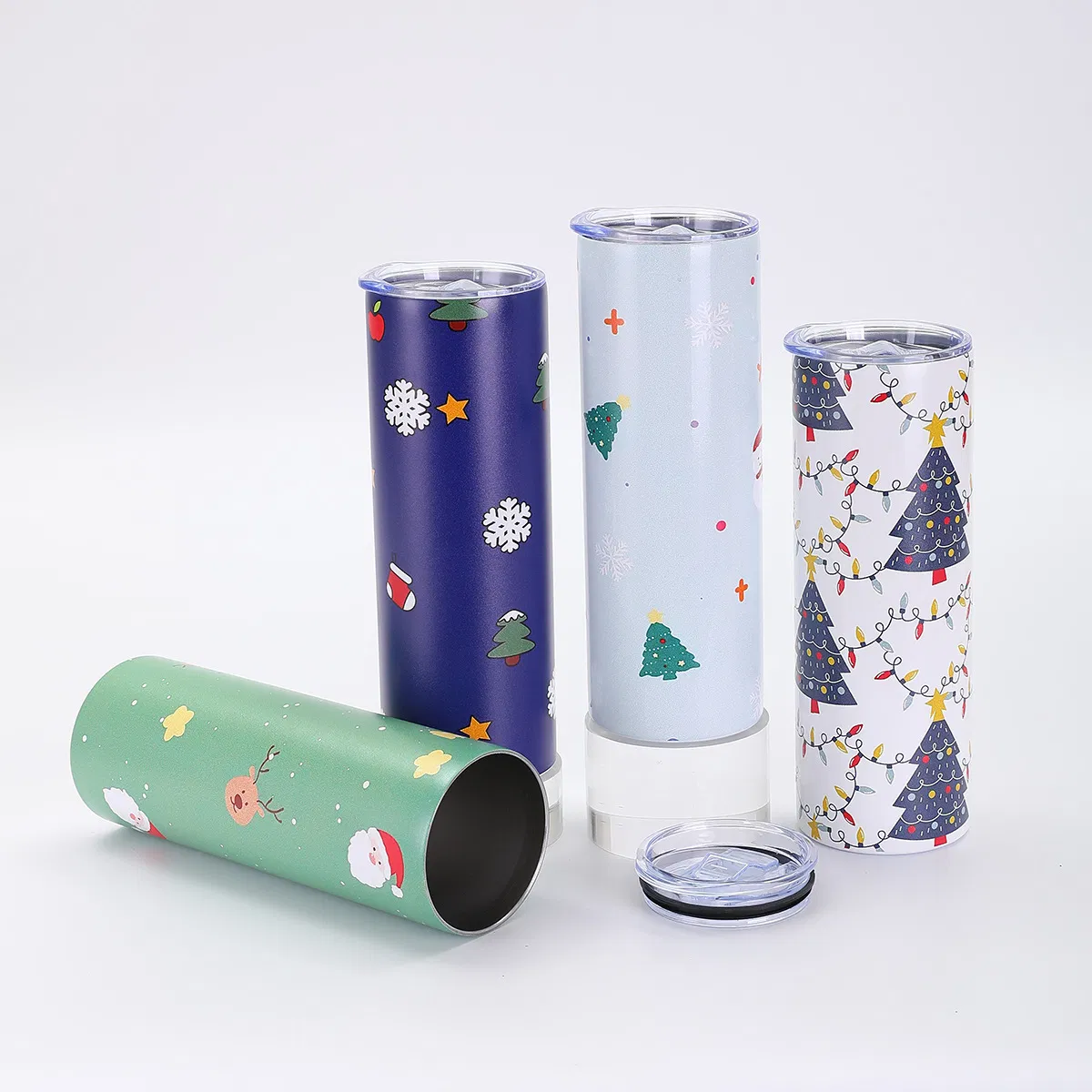 Christmas Pattern Straight Tube Double-Layer Vacuum Casual Cup