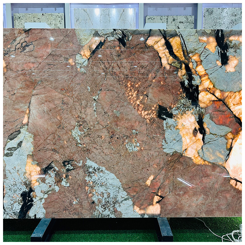 Indian Rose Pink Patagonia Quartzite Backlit Slabs for Tiles and Countertops