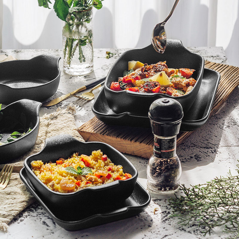 Round Stoneware Baking Dish Wholesale Ceramic Plate Bakeware Set