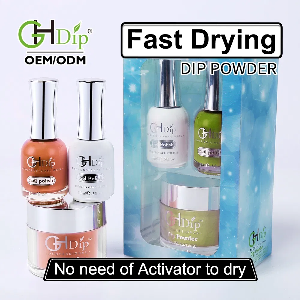 Brown Color Acrylic Nail Fast Drying DIP Powder Match Gel Polish