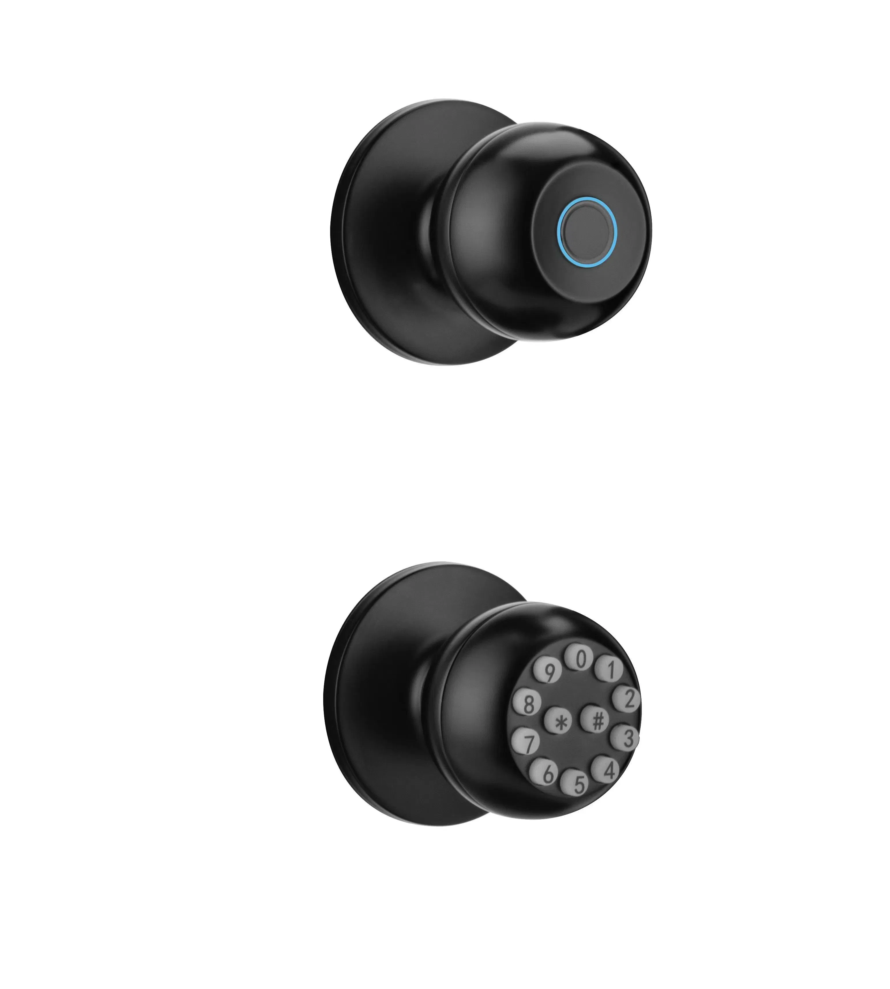 Matte Black Smart Door Knob Fingerprint Door Lock Smart Lock with APP Control Bluetooth Door Lock for Home