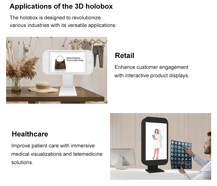 22 32 Inch Holographic Display Transparent Showcase Ai Holobox 3D LCD Digital Signage
