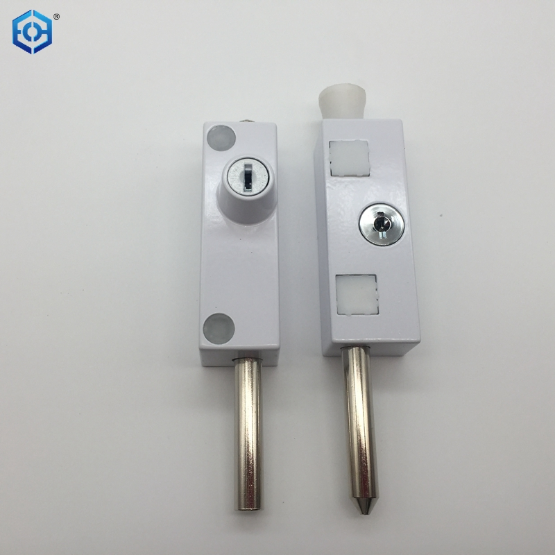 White Standard Security Door Pushbolt Lock Suitable for Aluminium Wooden Door