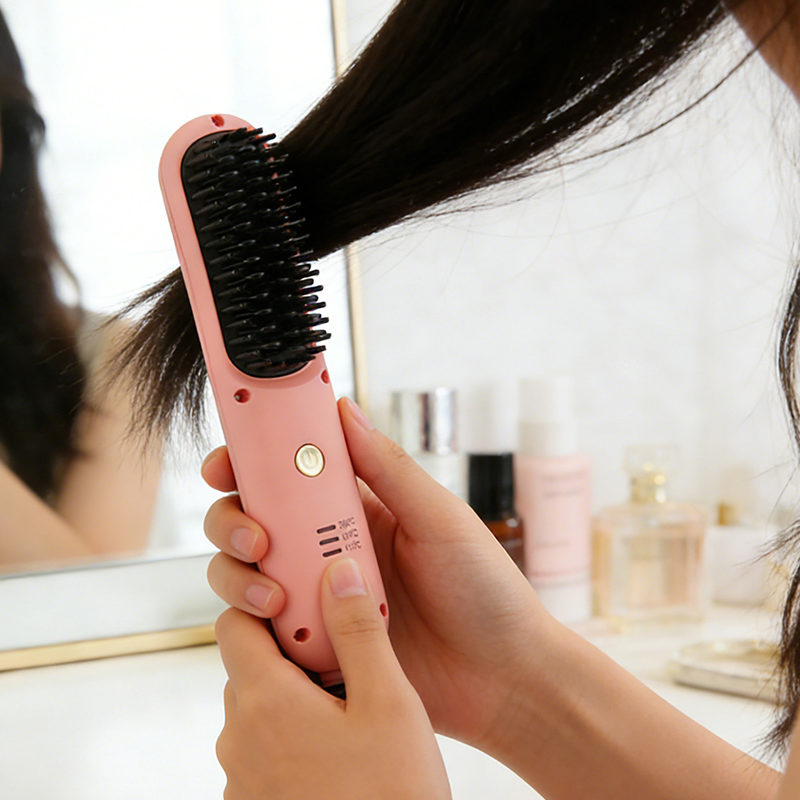 New Product 3 in 1 Hair Straightener & Curler Portable Hair Styling Kit with Comb Curling Iron and Straightener Home Use