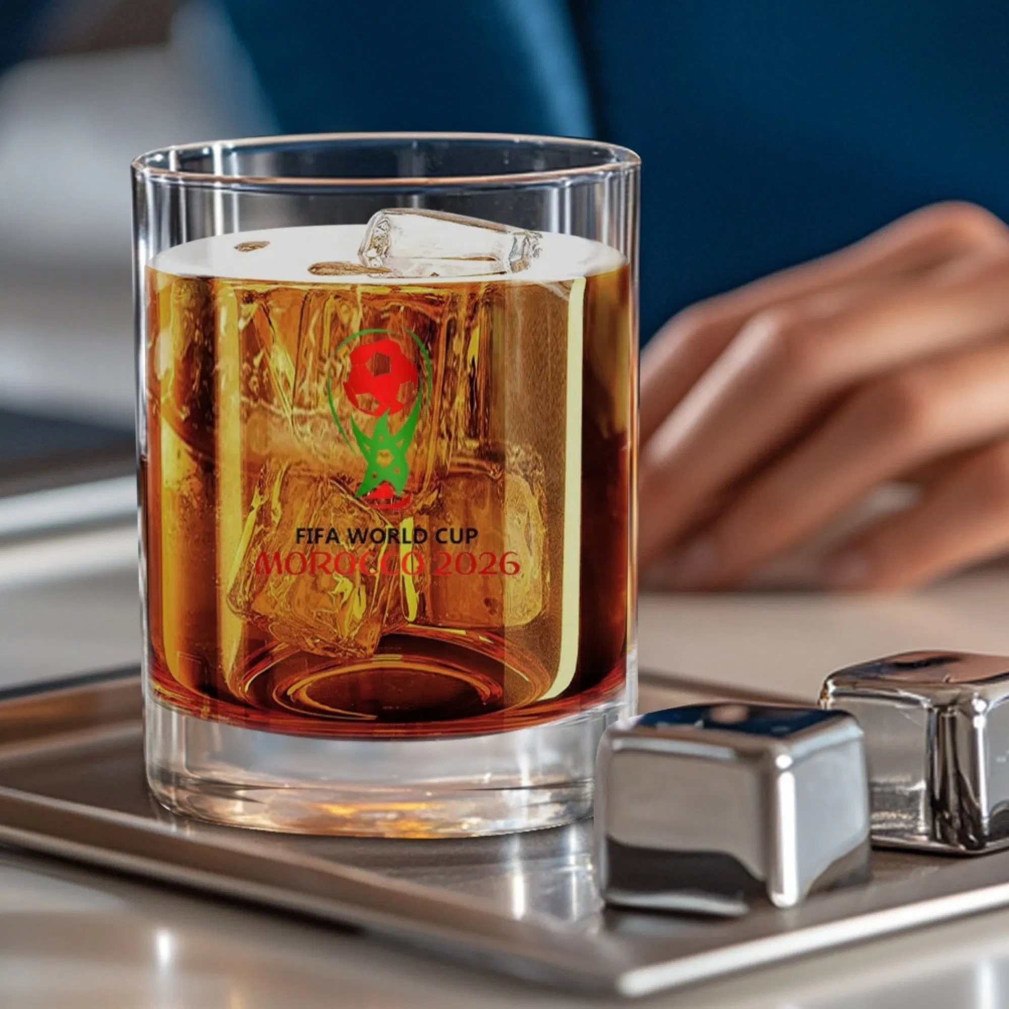 12 Oz Crystal Fashioned Drinking Glass 2026 World Cup Design Whiskey Glass