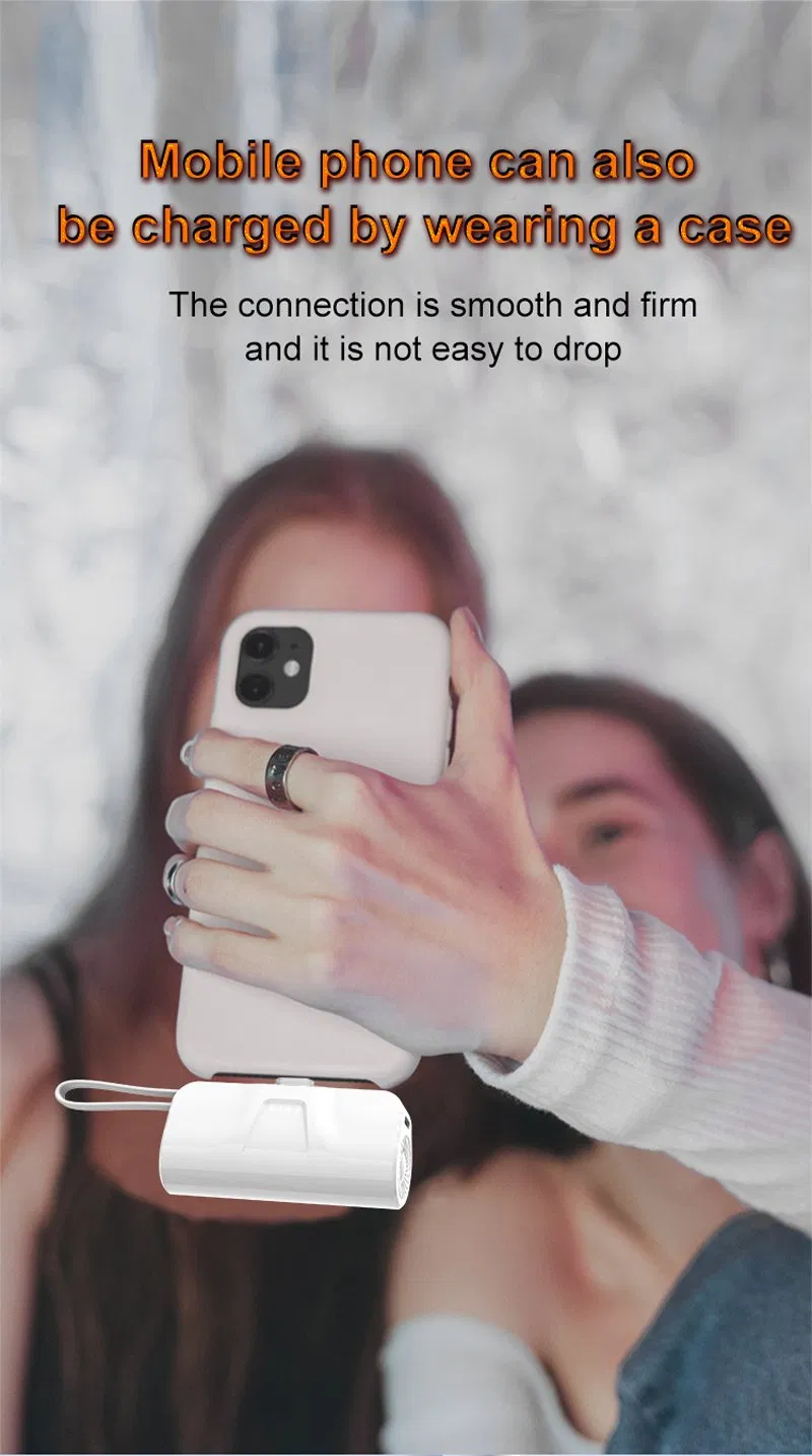 5000mAh Power Bank Portable Multifunctional Capsule Small Charger Mini Portable Red Black White Blue Power Bank with Cable