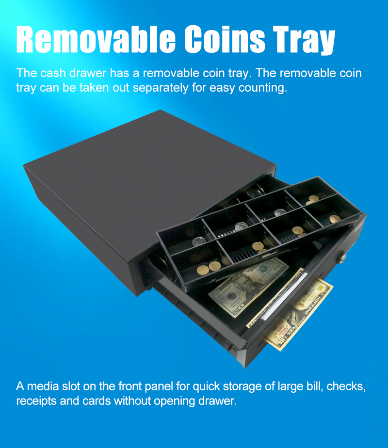 Ecd-410g Ocom Electronic Cash Register Box POS System Cash Drawer