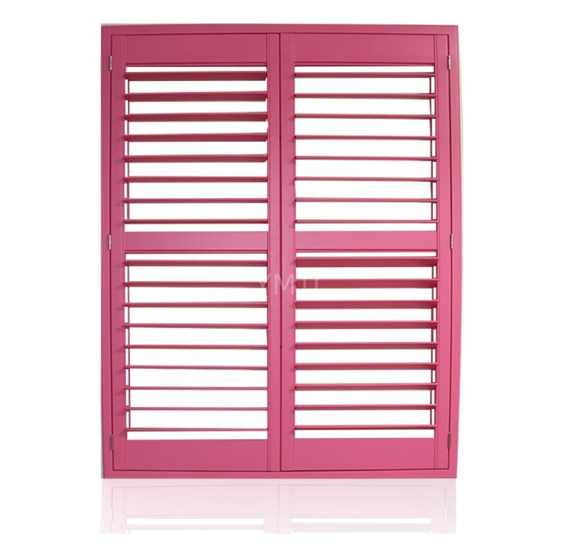 Factory Popular Pink Custom Hidden Tilt Rod Full Height Window Shutter