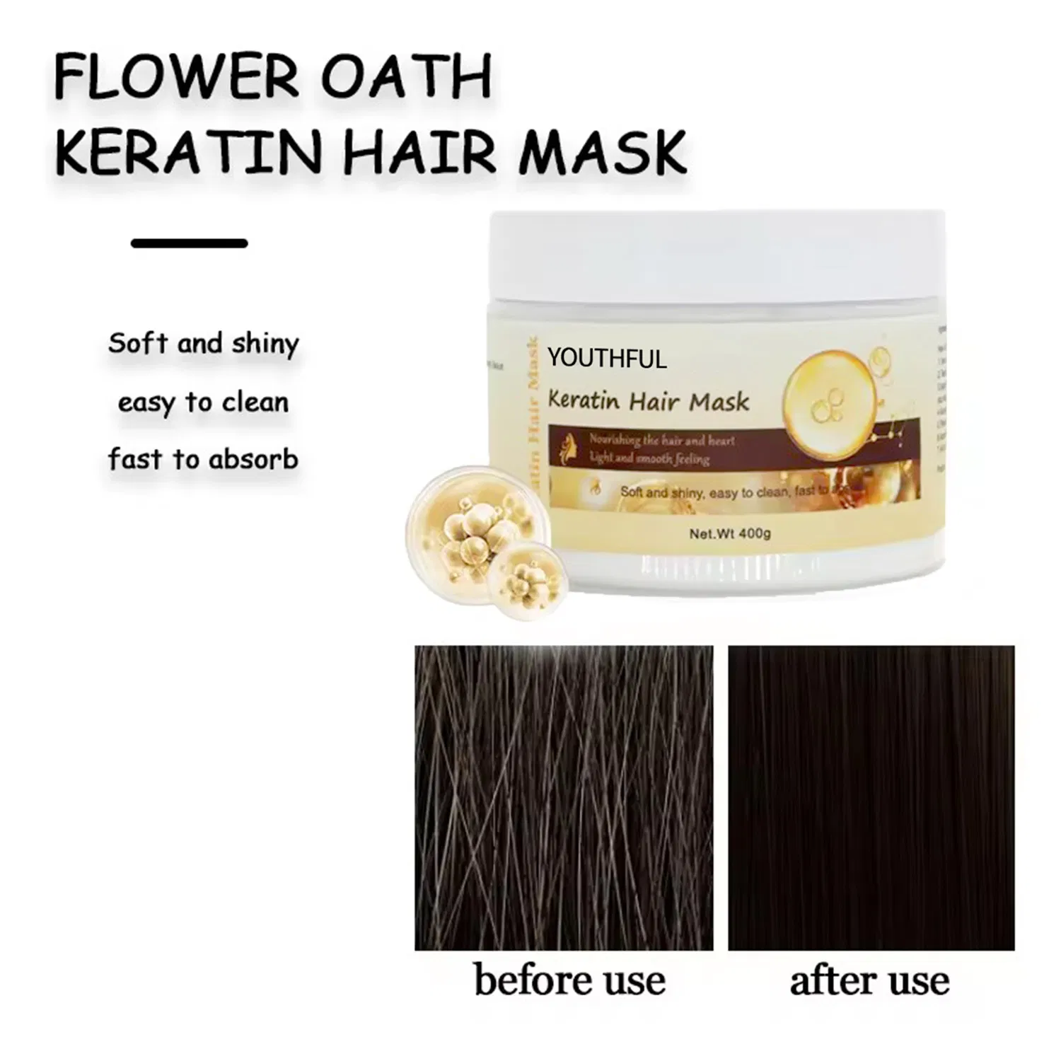 Agran Oil Smoothing Moisturizing Keratin Repair Collagenhair Essence Collagen Hair Mask