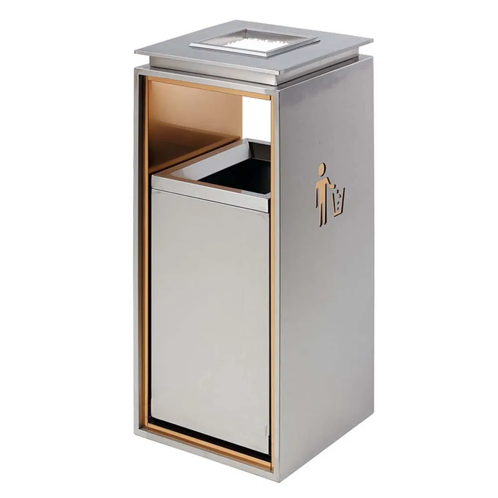 Best Selling Modern Hotel Amenities Set-Supply Metal Trash Can in Black/Brown/White/Gray with Printing Logo for Office/Home Can Be Customized
