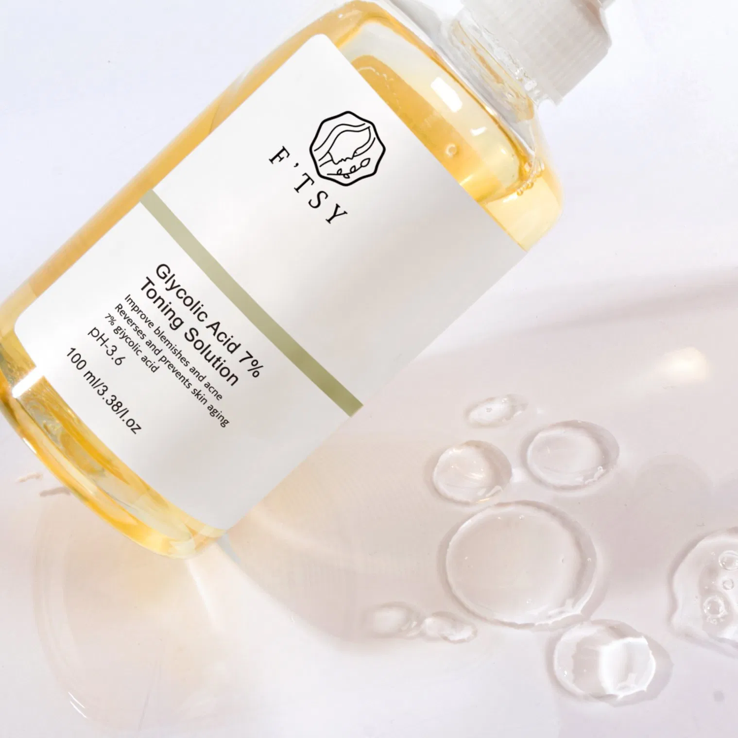 ODM&OEM Private Labe 100% Organic Natural Whitening Hydrating Skin Face Toner Acide Glycolique 7% Toner