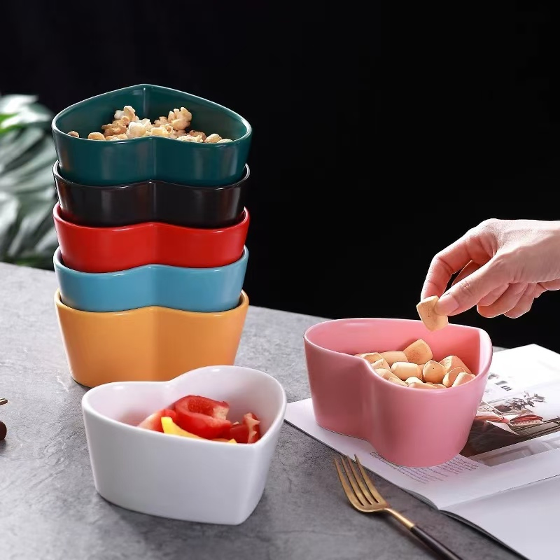 Heart Shape Mini Bowl Sauce Salad Dish Square Pudding Dessert Bowls