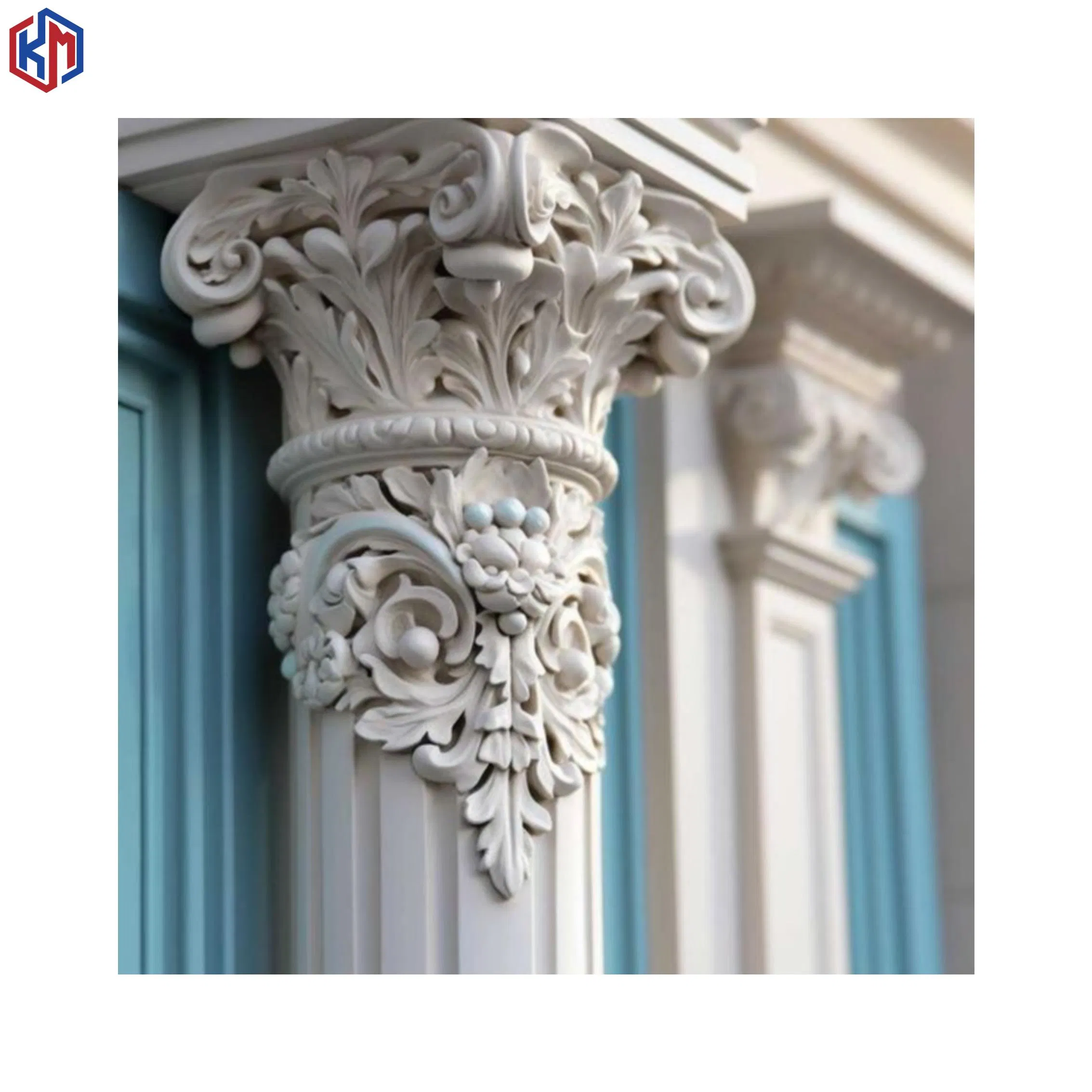Factory Price Decorative Large Luxury Villa Hotel Art Gallery Grc FRP Marble Pillar Roman Column