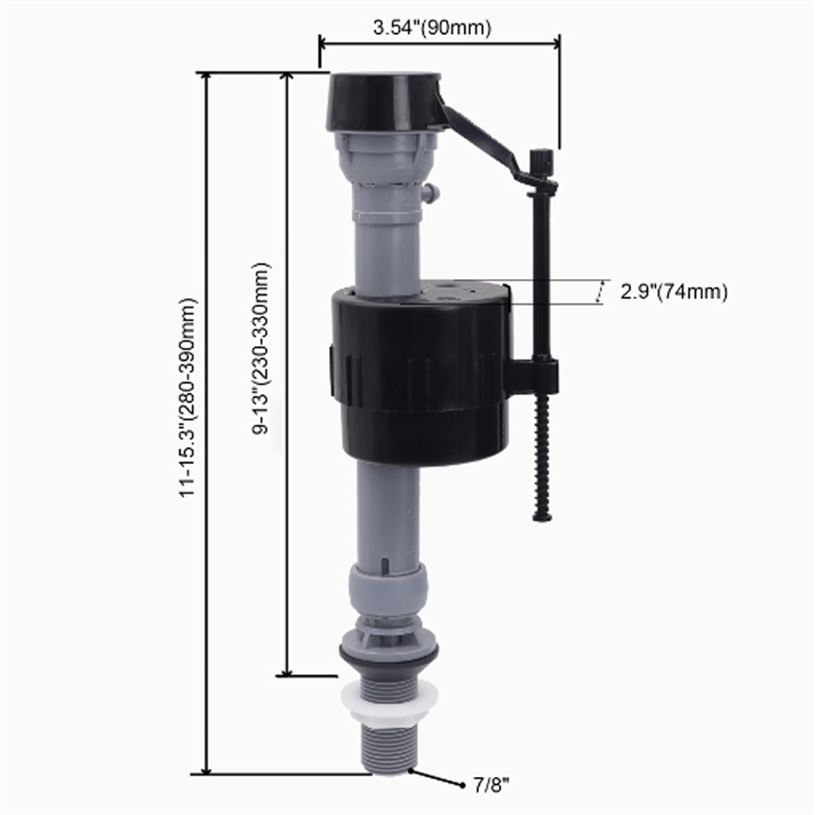 Toilet Fill Valve High Performance Tank and Bowl Water Control Flush Valves