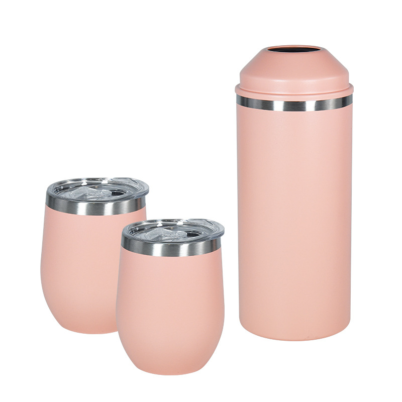 Promotional Gifts Set 25oz Stainless Steel Wine Bottle Champagne Cooler with 2 Wine Tumblers