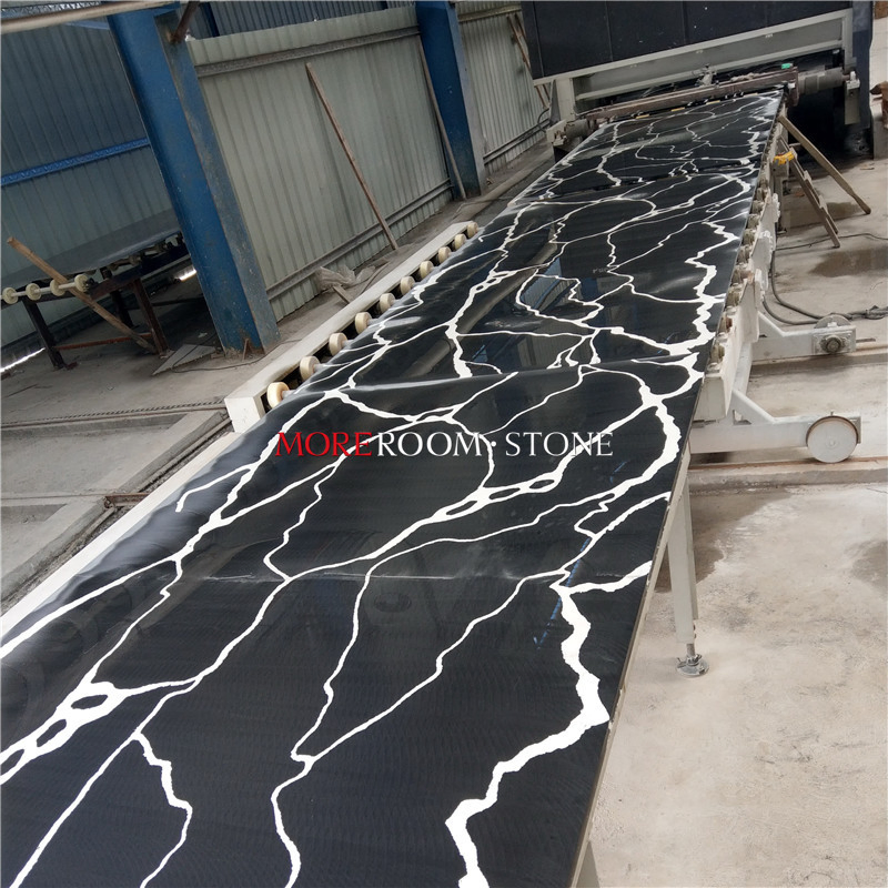 Kitchen Counter Top Engineered Stone Big Slab Black and White Marble Quartz