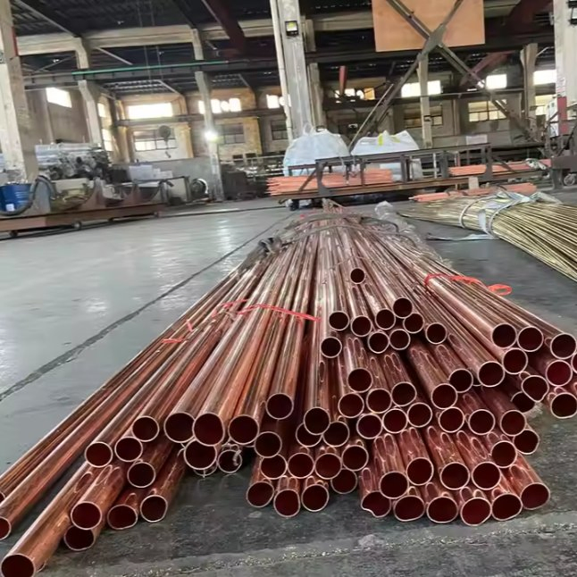 Pure Copper Pipe/Tube. 1m 2m 3m 5m 6m C10100/C10200/C11000/C14500/C14700/C12000/C12200/C19400 Od 10-50mm Thick 1.0-2.5mm Corrosion Resistance/High Pressure