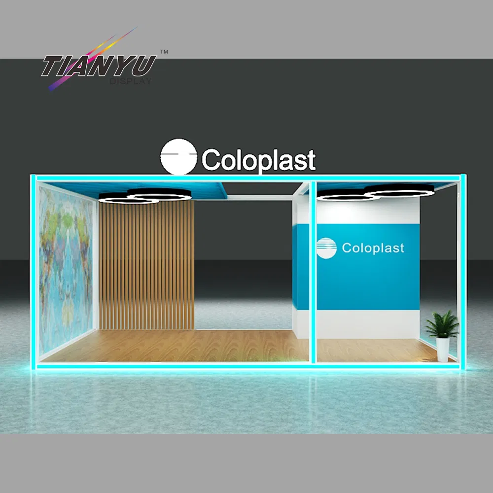 Fashion Open Concept LED Trade Show & Exhibition Booth with Luminous Aluminum Pergola, Lighting Profiles Systems for Trade Shows