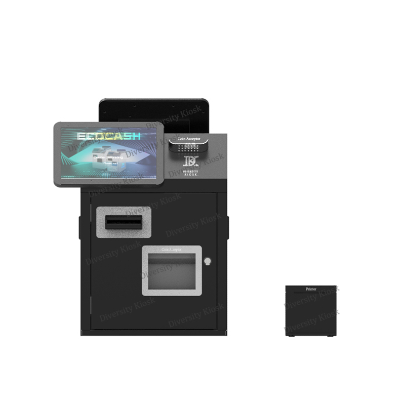 Hot Sale Bill Acceptor Motorized Magnetic Card Reader Cash Deposit and Withdraw Kiosk Terminal Display Cabinet