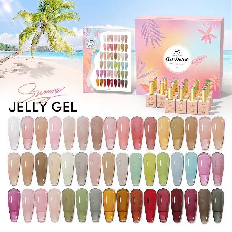2024 High Quality as 48 Colors Ice Transparent Gel Polish Set Crystal UV Gel Polish for Nail Salon