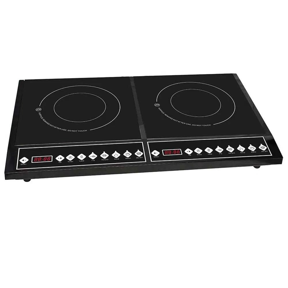 Home Kitchen Cooktop Induction Cooker Stove Push Button Control Induction Hob Double Burner