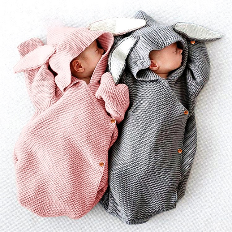Baby Girls Boys Stroller Wrap Nap Blankets, Soft Thick Fleece Knit Sleeping Bag