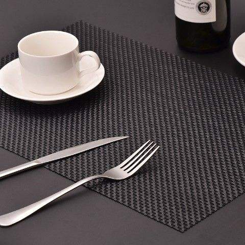 PVC Non Slip Heat Insulation Kitchen Table Place Mat Rectangle Weave Luxury Place Mats