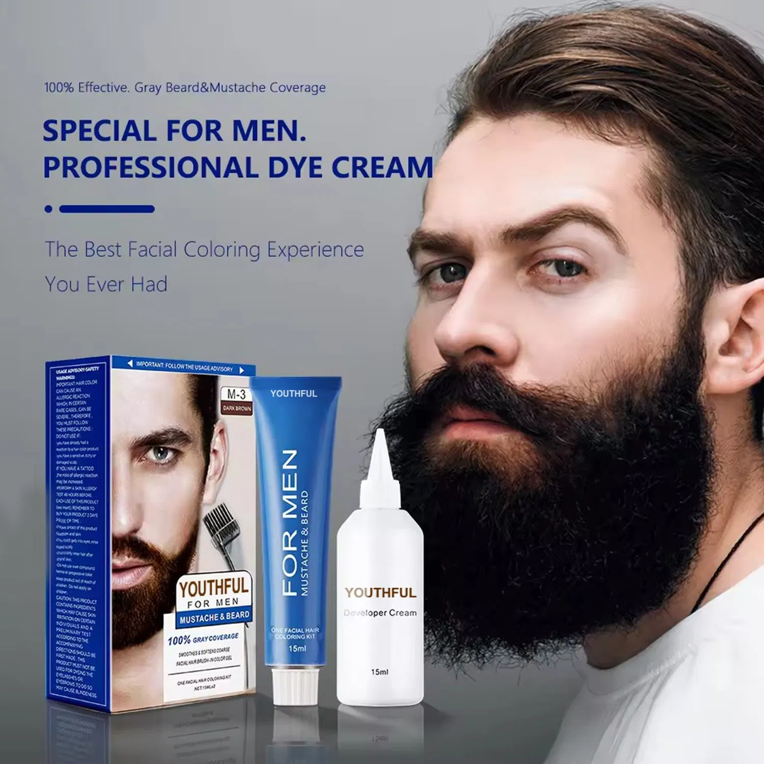 Ammonia Free Permanent Colors Natural Hair Dye Color for Beard