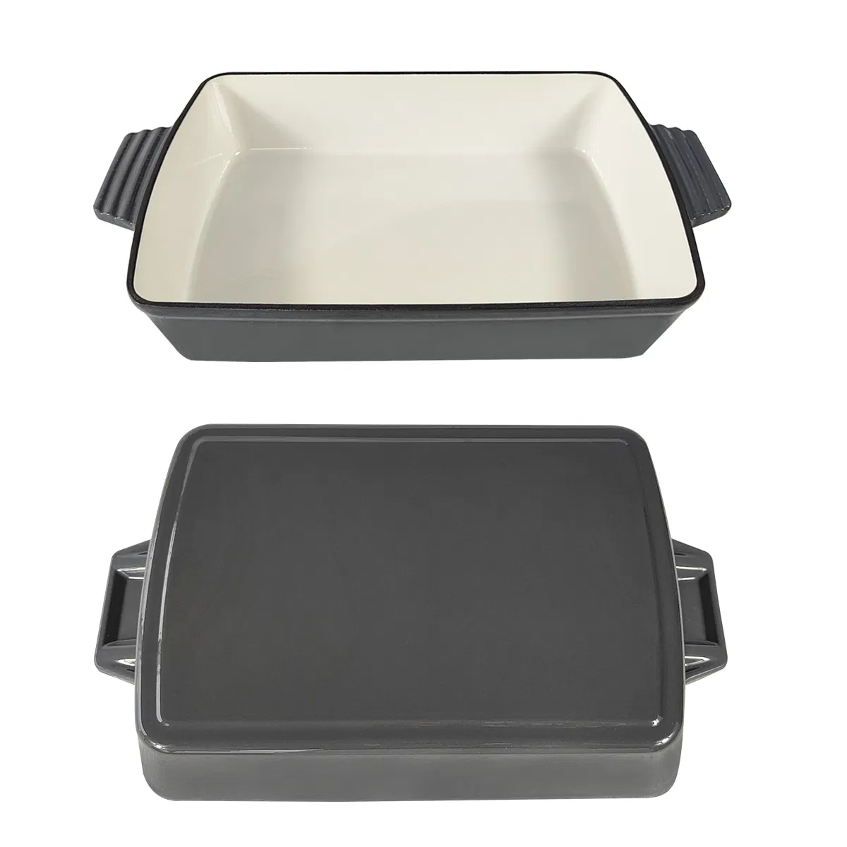 Factory Supply Non-Stick Enameled Cast Iron Baking Pans for Household