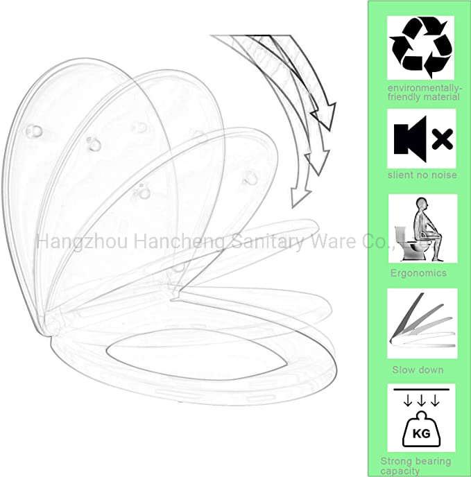 Child Potty Training Soft Close Quick Release Toilet Seat with Top Fixing Bottom Fixing