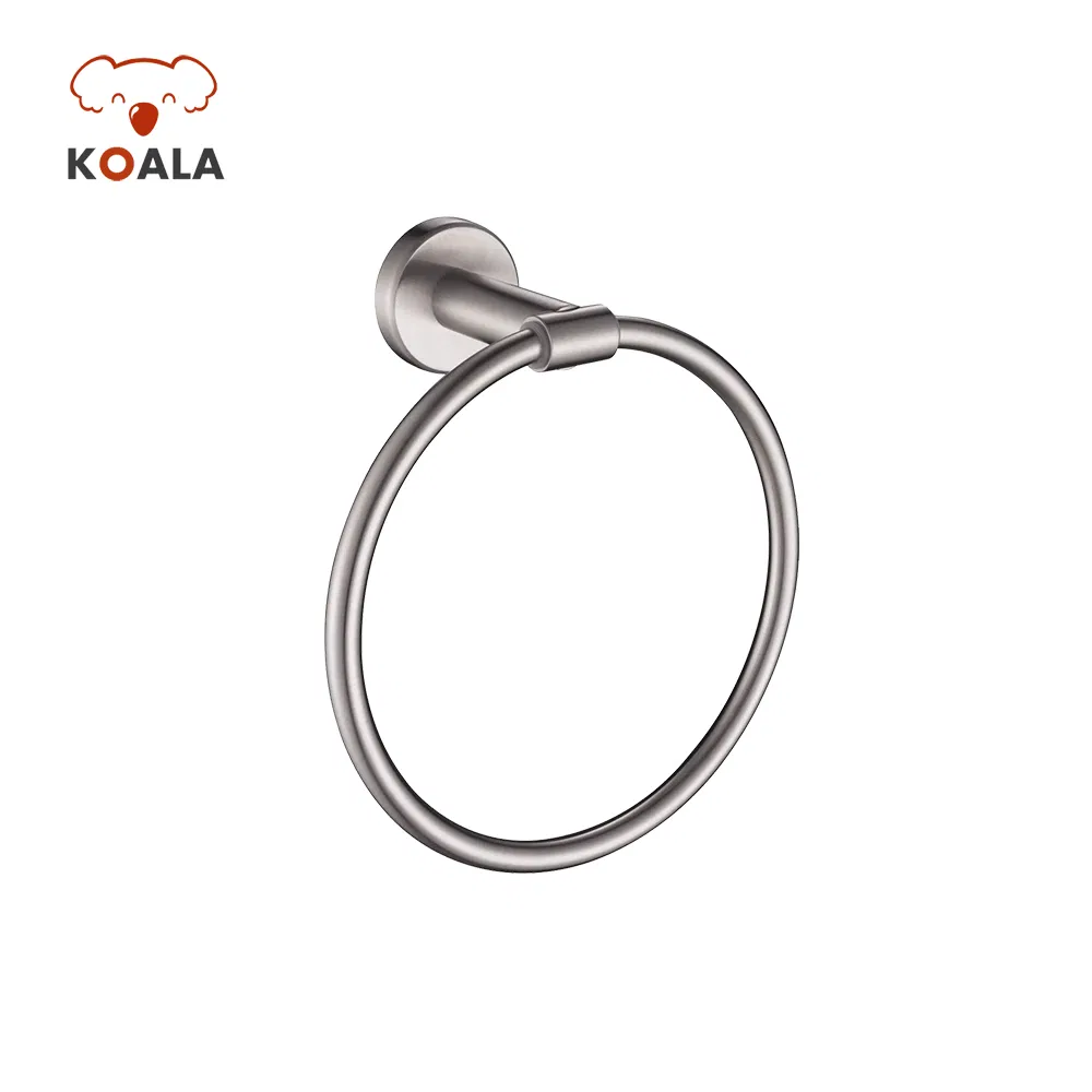 Stylish Round Brushed Stainless Steel Towel Ring for Bathrooms