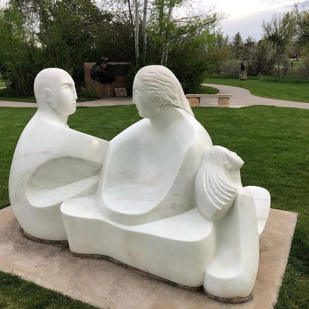 Best Selling Stone Girl Column Marble Sculpture