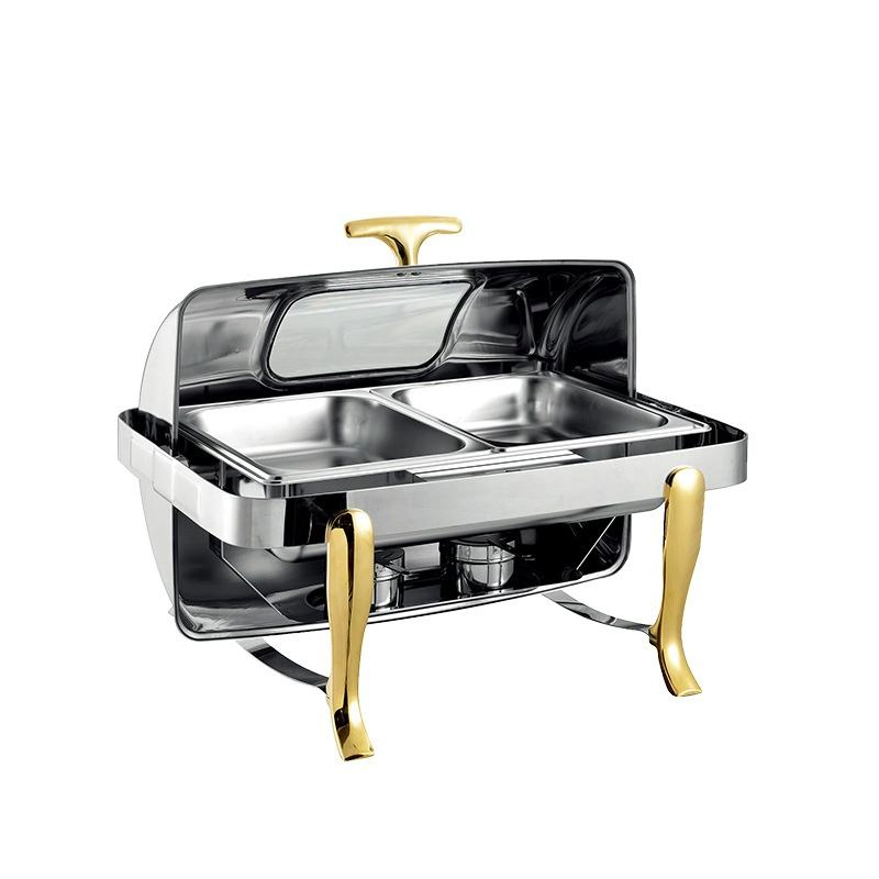 Hotel Commercial Buffet Restaurant Stainless Steel Tableware Utensils Electric Heating Breakfast Warming Buffet Stove Food Metal