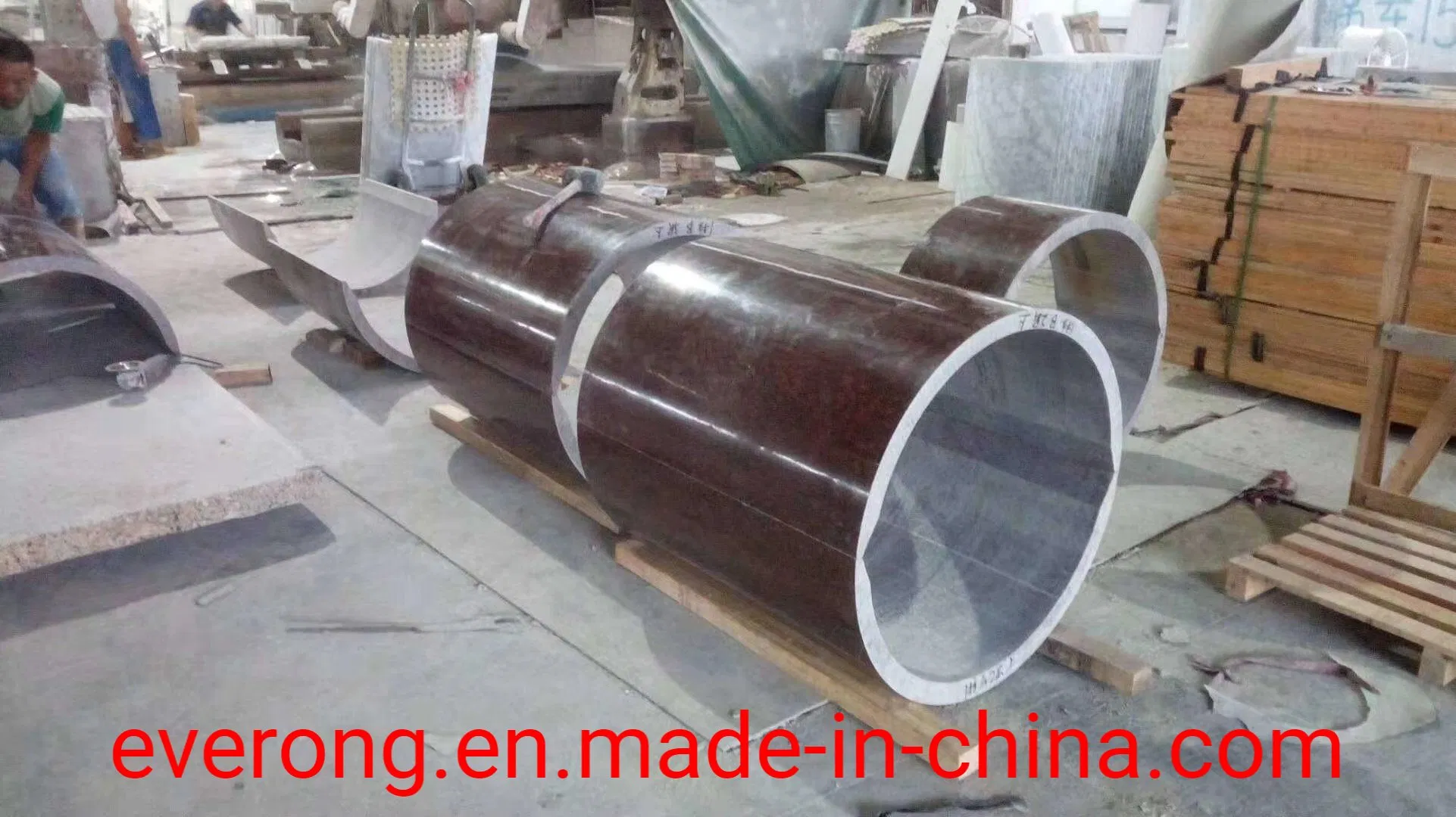 Hollow Stone Roman Pillar Granite Polished Column for Hotel Decoration