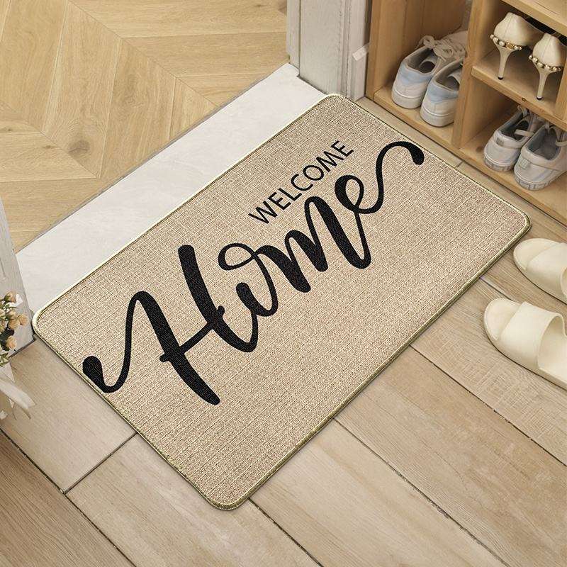 Premium Non-Slip Faux Linen Kitchen Floor Mat for Safety