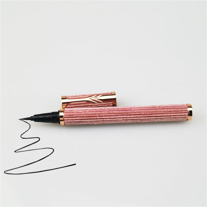 OEM Red Brown Stripes Non Halo Dyeing Waterproof Durable Dry Cool Black Eyeliner