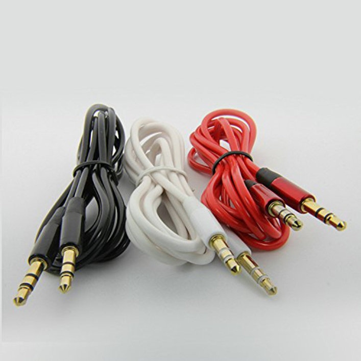 3.5mm M-M Cable Mesh Jacket for Car/Home Stereo, PVC Aux Cable