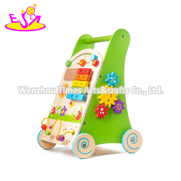 Factory Wholesale Wooden Activity Learning Walker for Toddelrs W16e201
