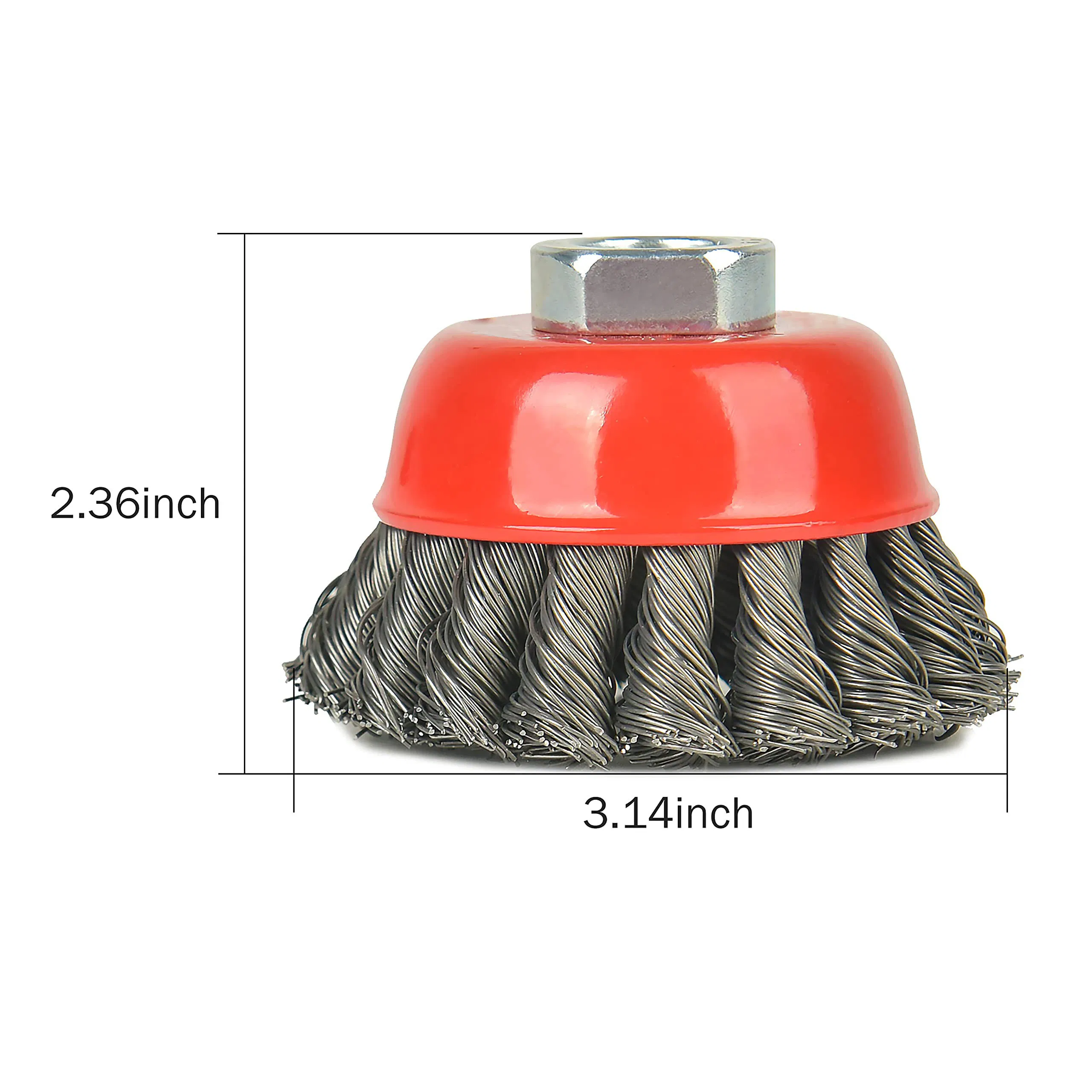 Inch Twisted Knotted Cup Brush with 5/8"-11 Wire Wheel Brush Cup