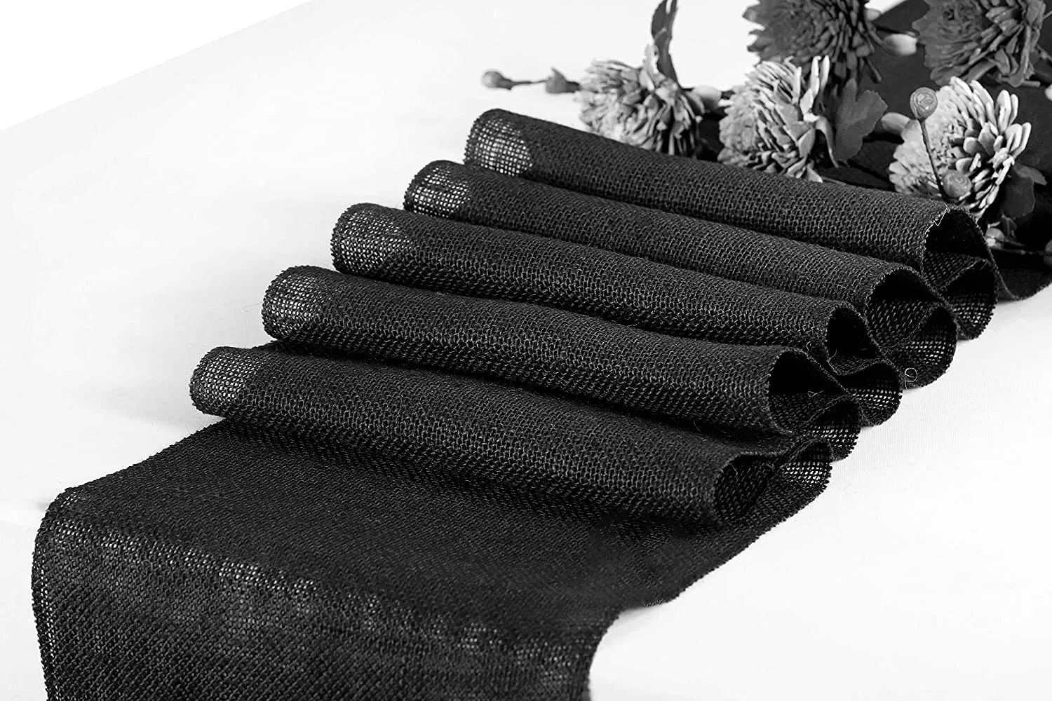 Black Home Decor Jute Table Runner